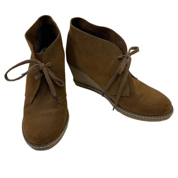 J Crew Brown Suede MacAlister Wedge Shoes Size 7 - Picture 1 of 7